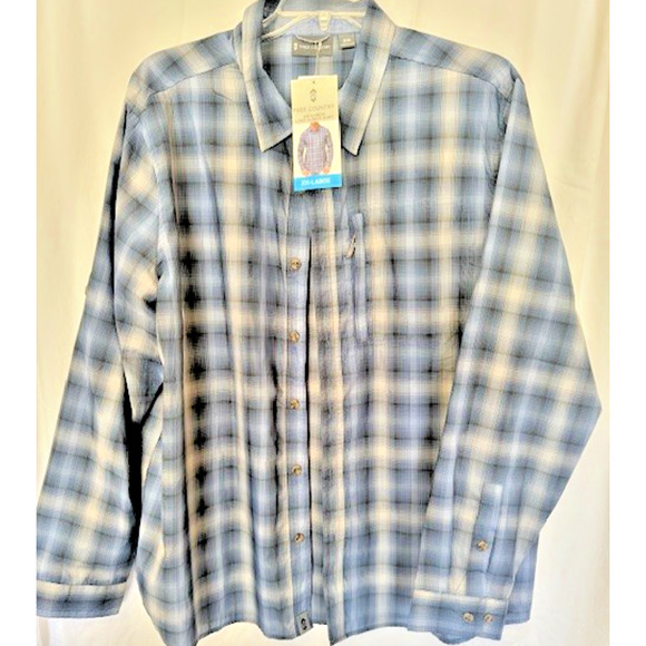 Free Country Excursion THIN Long Sleeve BLUE Shirt MEN XXL, 2X, XXLARGE NEW - Picture 2 of 11